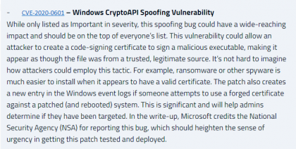 CVE-2020-0601：CryptoAPI.dll椭圆曲线密码（ECC）证书验证绕过漏洞